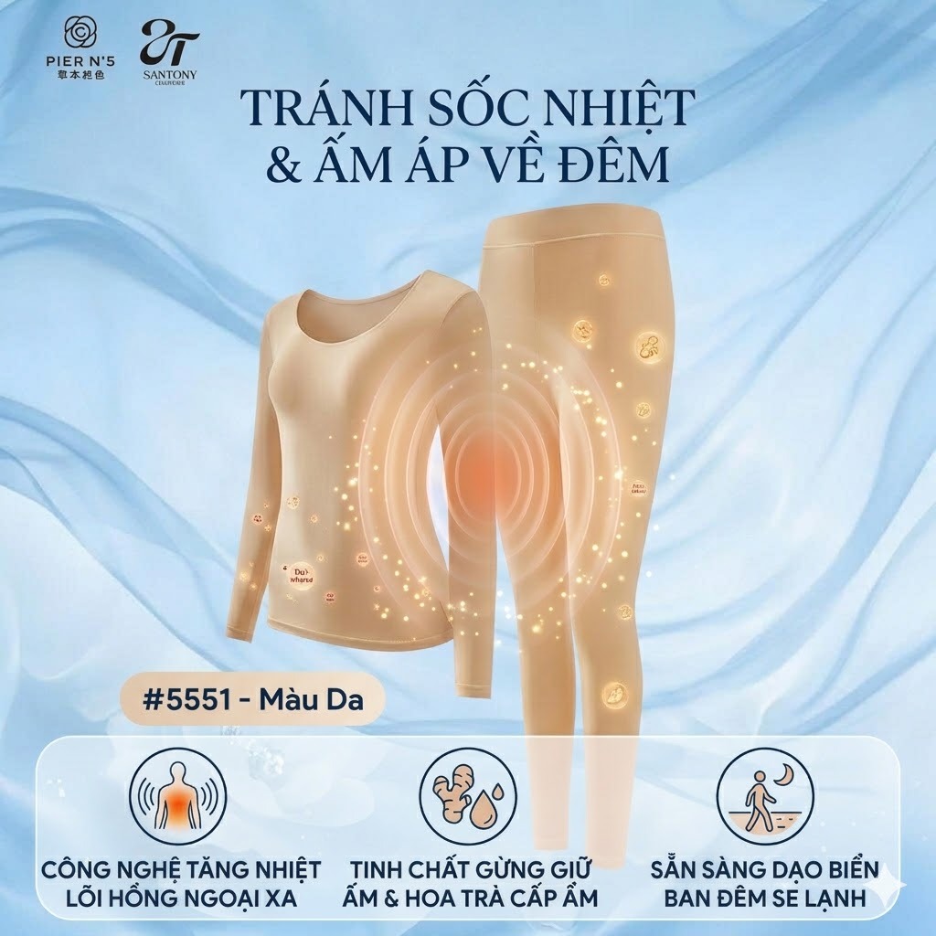 [MUA ÁO TẶNG QUẦN] Set Layer Tàng Hình Đi Biển Santony 5551 - Che Nắng Định Hình Nhẹ PIER N°5