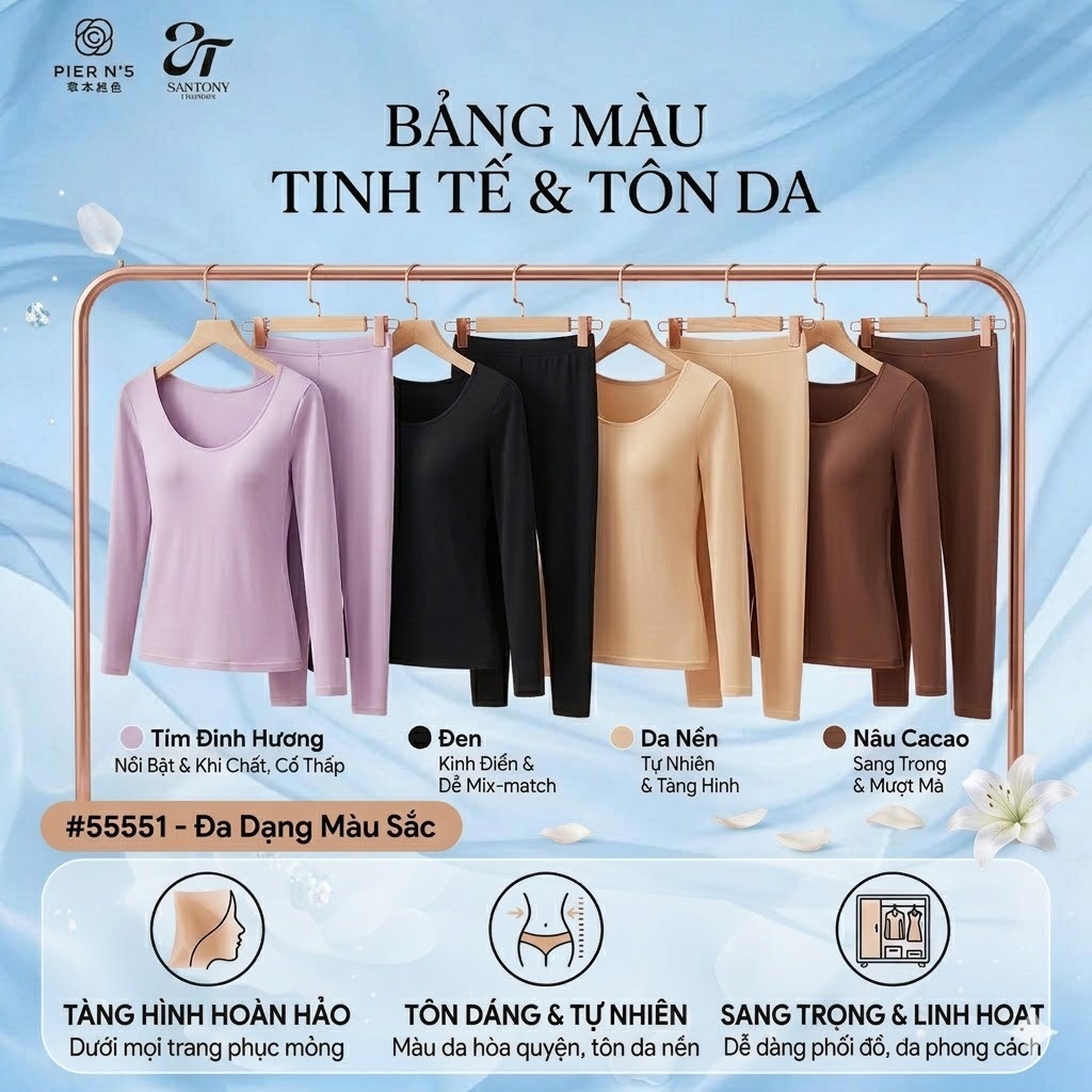 [MUA ÁO TẶNG QUẦN] Set Layer Tàng Hình Đi Biển Santony 5551 - Che Nắng Định Hình Nhẹ PIER N°5