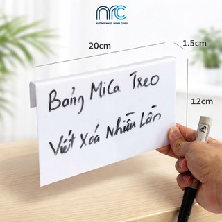 Bảng mica treo, Bảng mica J màu trắng, Viết xóa nhiều lần bằng bút lông - Hàng đẹp baop lỗi
