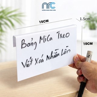 Bảng mica treo, Bảng mica J màu trắng, Viết xóa nhiều lần bằng bút lông - Hàng đẹp baop lỗi