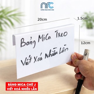 Bảng mica treo, Bảng mica J màu trắng, Viết xóa nhiều lần bằng bút lông - Hàng đẹp baop lỗi
