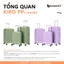 Vali Du Lịch Bamozo Kiro Size 20/24/28 Nhựa PP Cao Cấp Chống Vỡ, Khoá Kéo Chống Rạch_Kiro