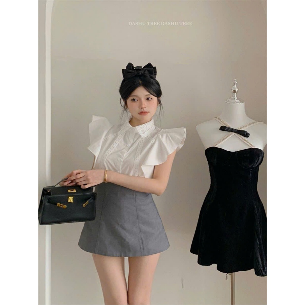 (HÀNG QCCC) Áo sơ mi cánh tiên phối kiểu dáng Hàn Quốc phong cách tiểu thư XIMIMI SP454