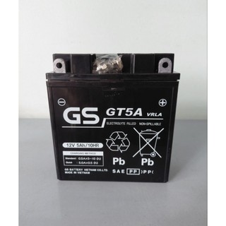 Bình ắc quy 12v  xe máy khô miễn bảo dưỡng GS GT5A | 12V - 5ah