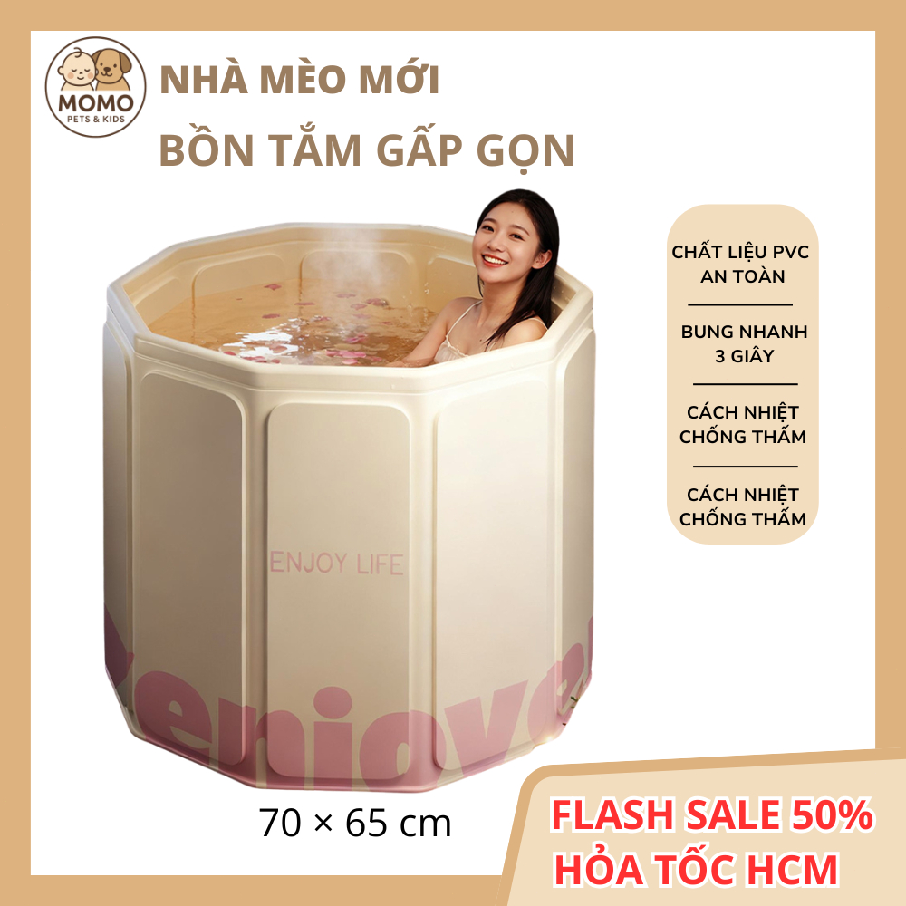 HỎA TỐC HCM- Bồn tắm gấp / Bồn tắm gấp gọn cho người lớn cao cấp, độ dày 7 lớp với 12 tấm ván bọc xung quanh chắc chắn