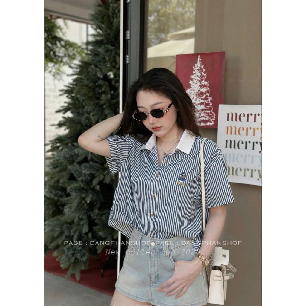 [𝑯𝒂 𝑨𝒏𝒉] Áo Sơ Mi Cộc  Pha Cổ QCL1