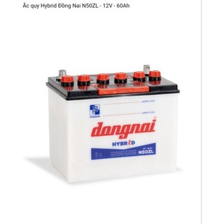 Bình ắc quy nước 12v Hybrid đồng nai N50ZL | 12V - 60ah (tặng kèm acid châm bình)