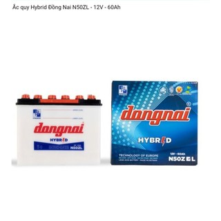 Bình ắc quy nước 12v Hybrid đồng nai N50ZL | 12V - 60ah (tặng kèm acid châm bình)