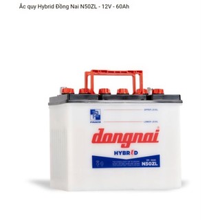 Bình ắc quy nước 12v Hybrid đồng nai N50ZL | 12V - 60ah (tặng kèm acid châm bình)