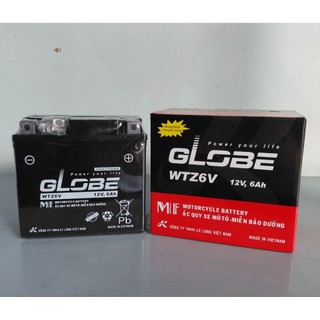 Bình ắc quy xe máy khô 12v miễn bảo dưỡng globe WTZ6V 12v - 6ah