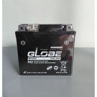 Bình ắc quy xe máy khô 12v miễn bảo dưỡng globe WTZ6V 12v - 6ah