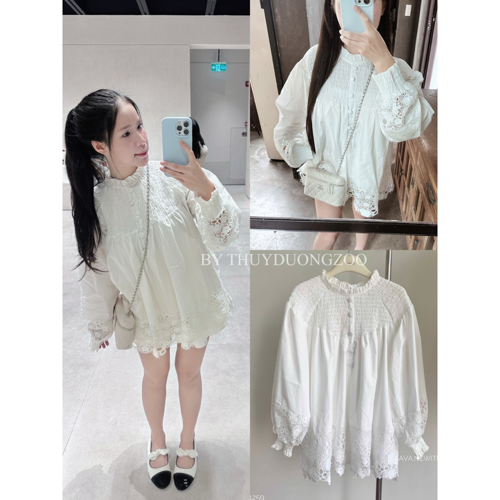 THUYDUONGZOO - ÁO VÁY SƠ MI BABYDOLL  REN THÔ TIỂU THƯ