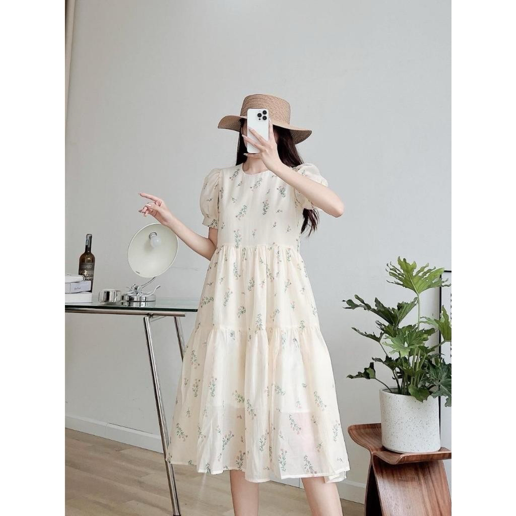 Váy Bầu Xinh babydoll thiết kế hoa nhí dáng dài họa tiết hoa đẹp thời trang