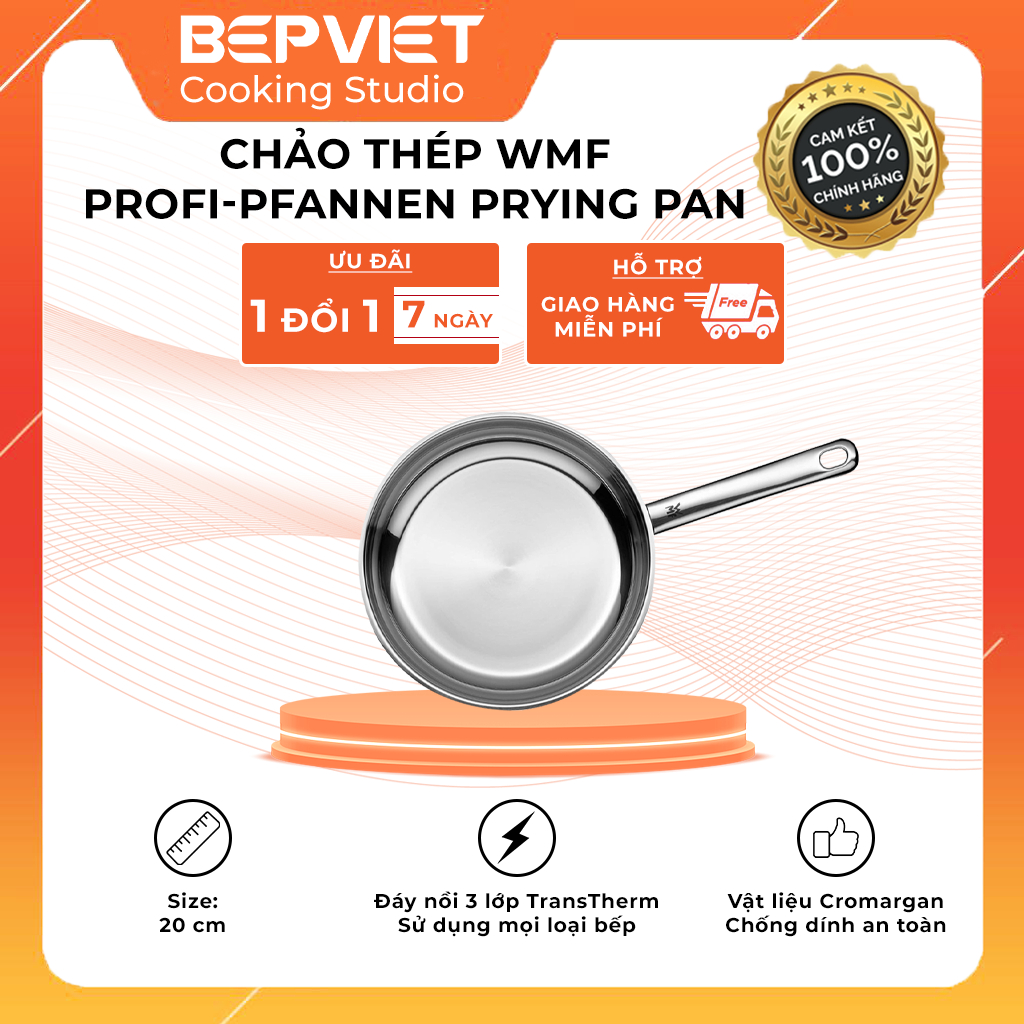 Chảo thép WMF PROFI-PFANNEN PRYING PAN 20,24,28CM dùng cho mọi loại bếp