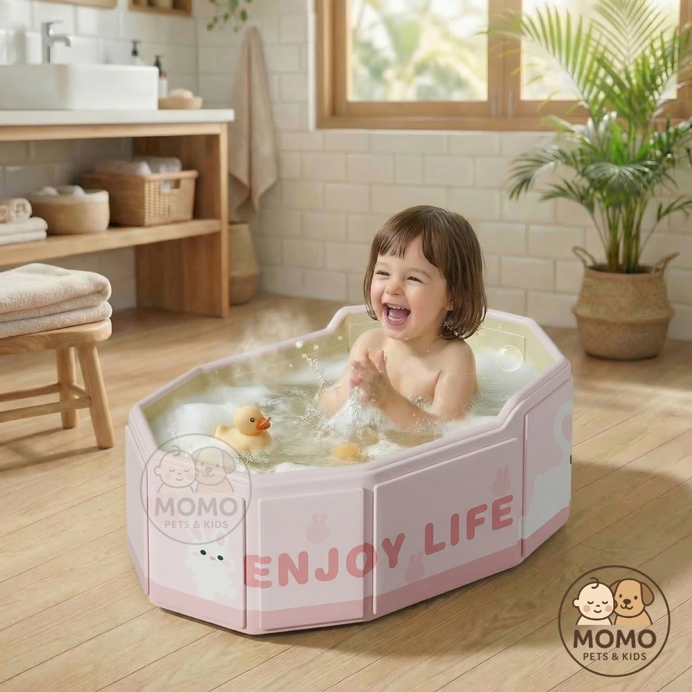 HỎA TỐC HCM- Bồn Tắm Cho Trẻ Em PVC –Gấp gọn, không cần lắp ráp, không cần bơm hơi cho em bé 0-8 tuổi