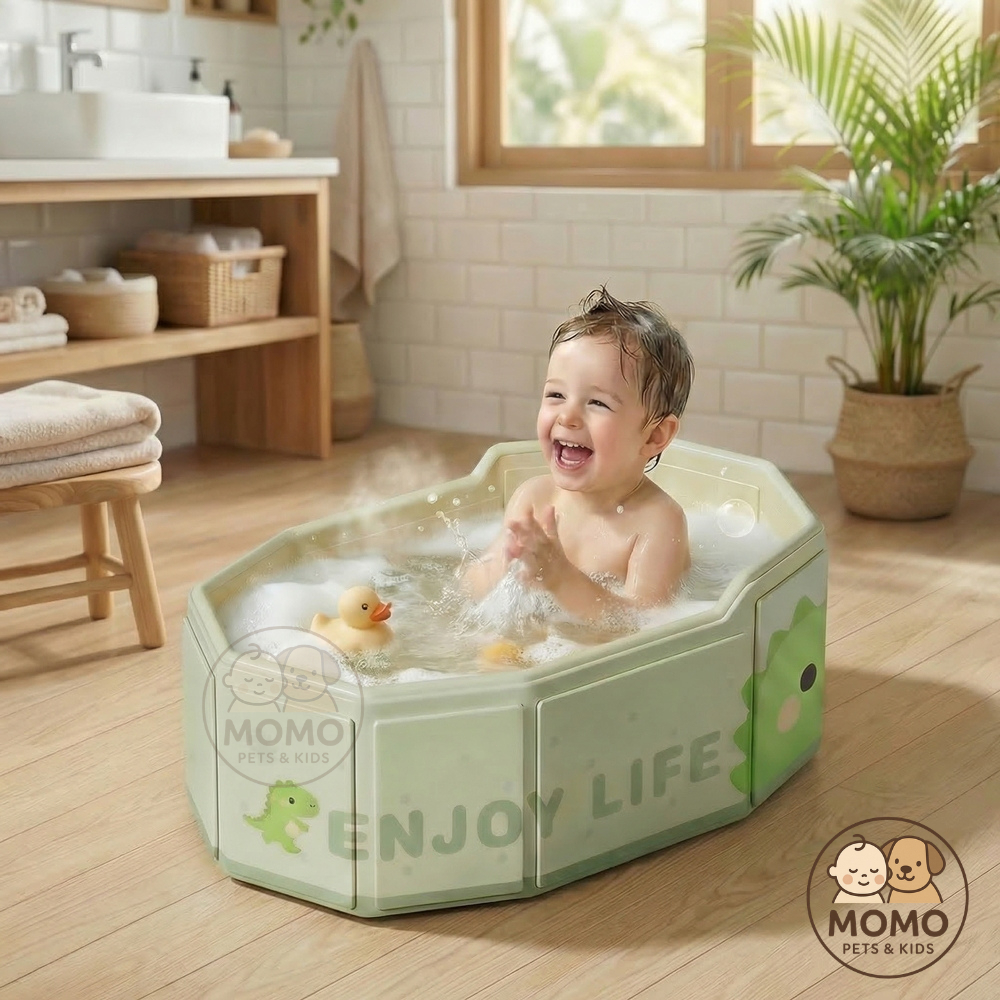 HỎA TỐC HCM- Bồn Tắm Cho Trẻ Em PVC –Gấp gọn, không cần lắp ráp, không cần bơm hơi cho em bé 0-8 tuổi