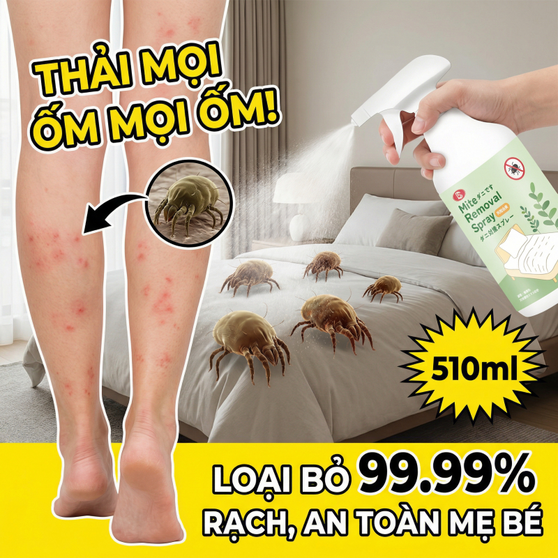 🌿 Công thức từ thiên nhiên 🌿Xịt diệt mạt bụi xịt bọ chét trên giường thuốc diệt bọ chét an toàn cho mẹ và bé