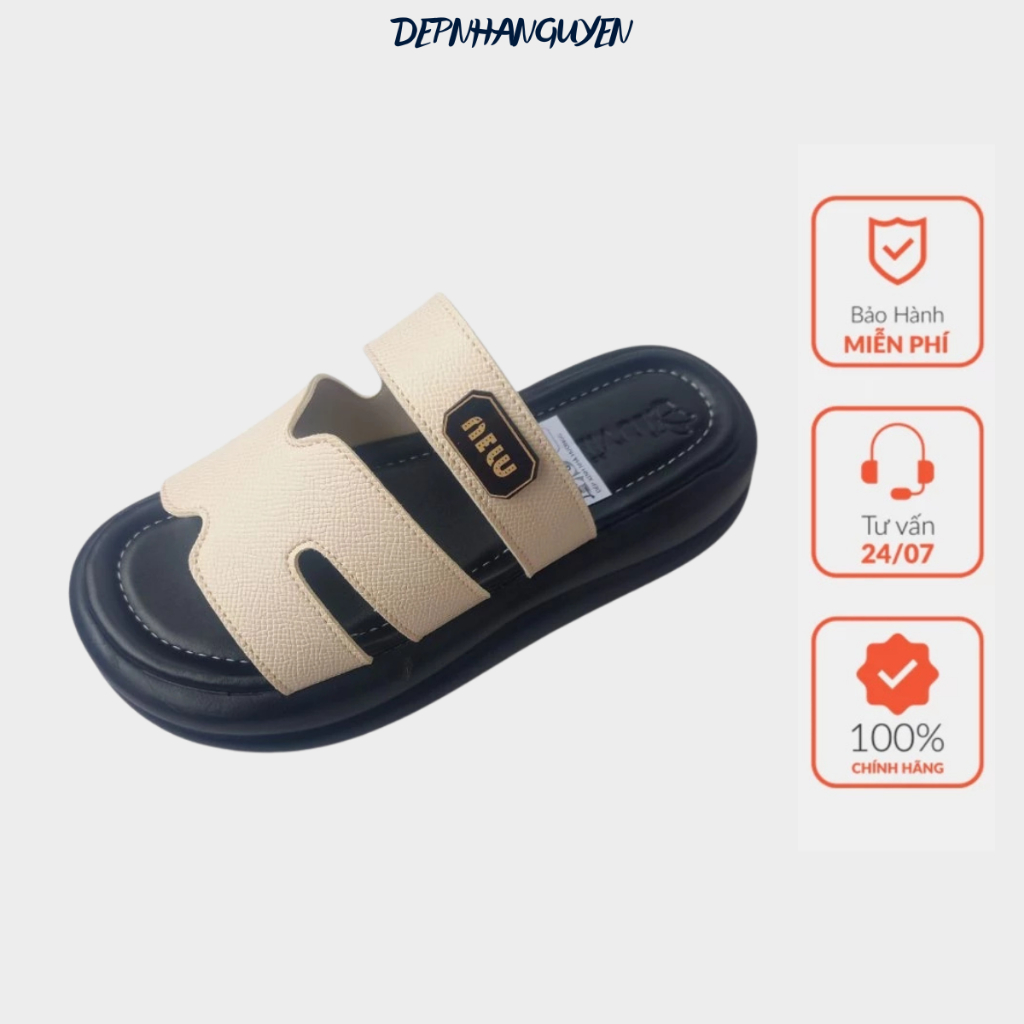 Dép Nữ Chữ H Da PU Cao Cấp – Dép Lê Nữ Thời Trang Mềm Êm Chống Trượt