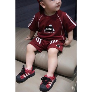 Set Bộ Thể Thao Bé Trai Đỏ Đô,Bộ Quần Áo Bé Trai Cotton Mềm Thoáng Mát 7-15kg,Đồ Bé Trai Mùa Hè A11