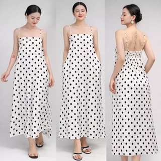Váy hai dây dáng xòe chun lưng đi biển, Đầm suông maxi nữ 2 dây hoa nhí sang chảnh, Váy dài cho nữ VD04 VD01-BIATONKIDS