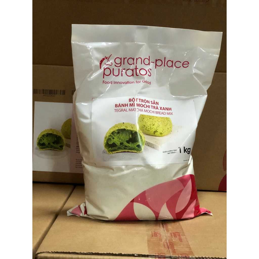 Bột trộn sẵn bán mì Mochi Hương Trà Xanh 1kg