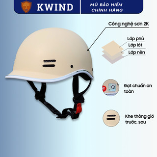 Nón bảo hiểm nửa đầu dáng cá heo đạt chuẩn SUNDY, an toàn, phong cách, freesize từ 55-59cm