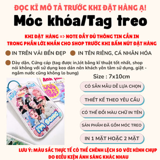 Móc Khóa In Tên Theo Yêu Cầu | Tag Treo Balo, Tag Vali Cá Nhân Hóa | Móc Khóa Vải  7x10cm Dày Đẹp