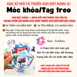 Móc Khóa In Tên Theo Yêu Cầu | Tag Treo Balo, Tag Vali Cá Nhân Hóa | Móc Khóa Vải  7x10cm Dày Đẹp