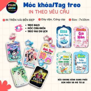 Móc Khóa In Tên Theo Yêu Cầu | Tag Treo Balo, Tag Vali Cá Nhân Hóa | Móc Khóa Vải  7x10cm Dày Đẹp
