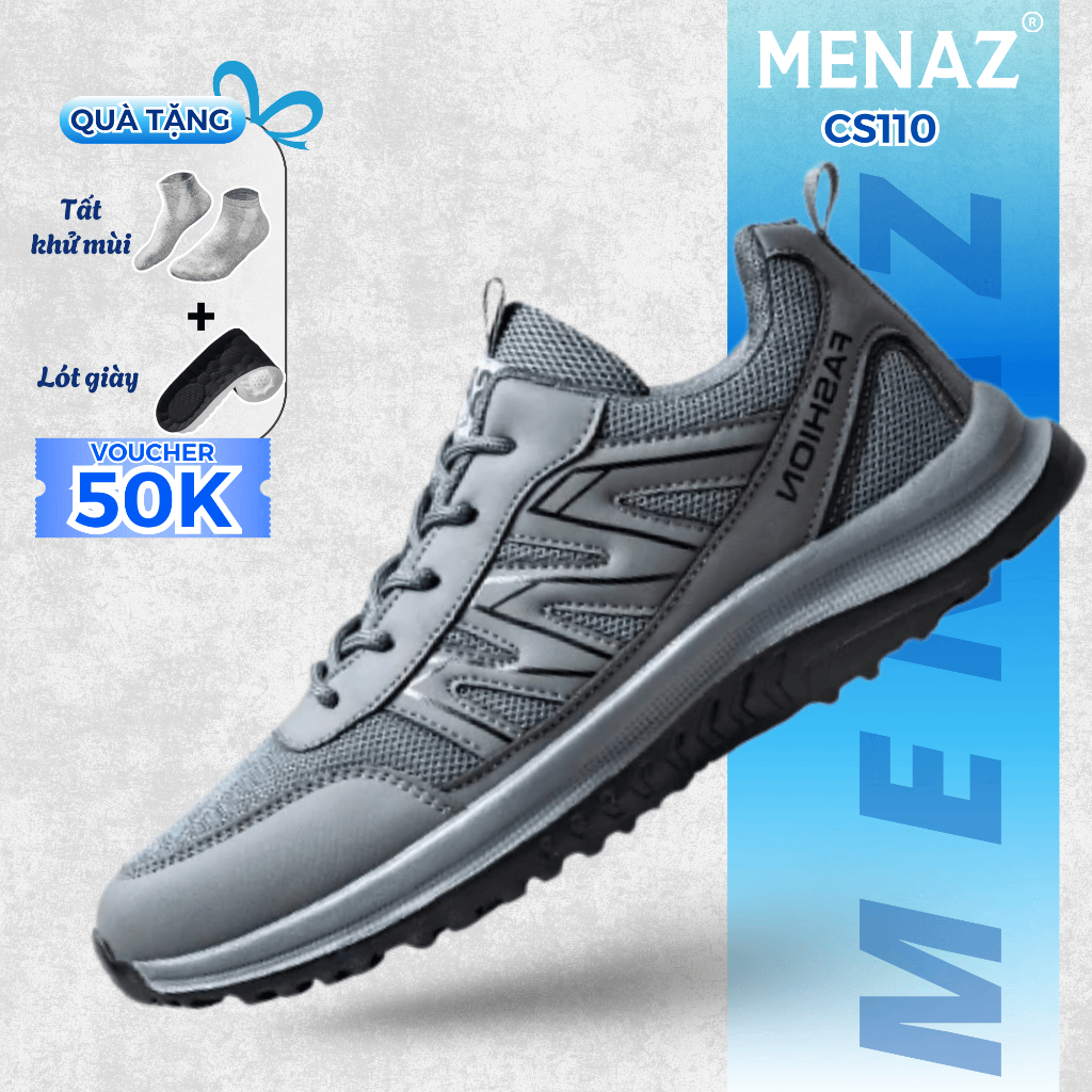 Giày Sneaker Thể Thao Nam Siêu Nhẹ MENAZ CS110 Da Cao Cấp Bền Bỉ Đế Cao ...