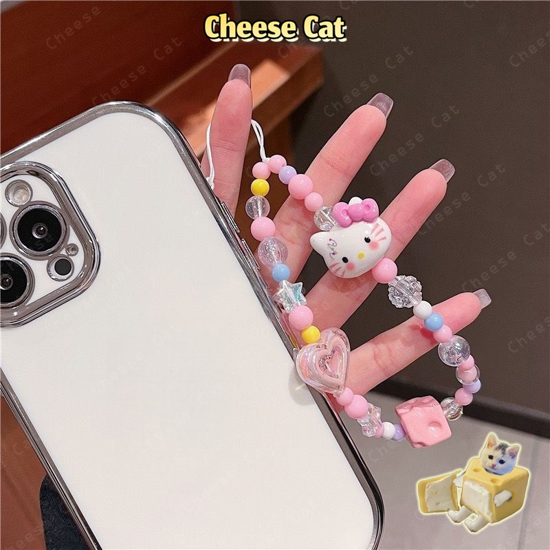 Điện thoại di động Kitty tình yêu màu hồng dễ thương Dây chuyền điện thoại chống thất lạc trang trí điện thoại đẹp