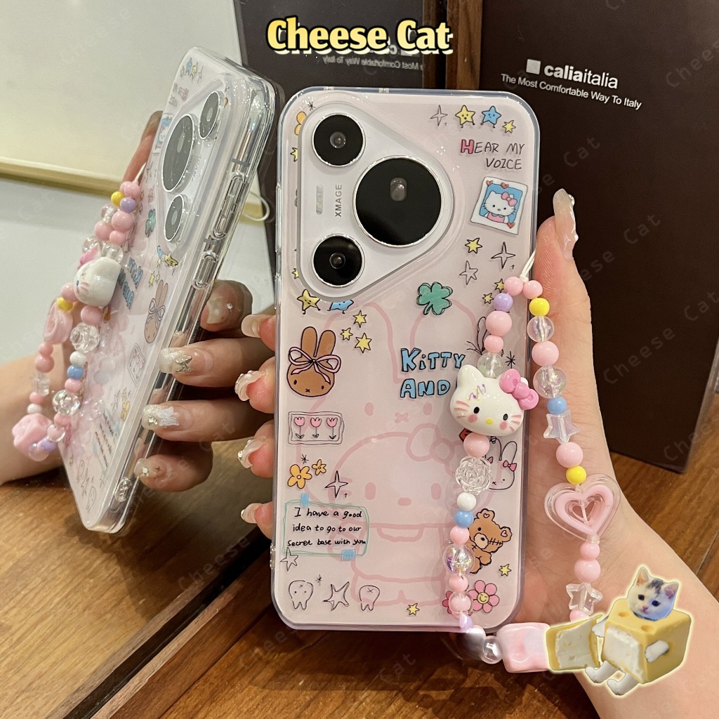 Điện thoại di động Kitty tình yêu màu hồng dễ thương Dây chuyền điện thoại chống thất lạc trang trí điện thoại đẹp