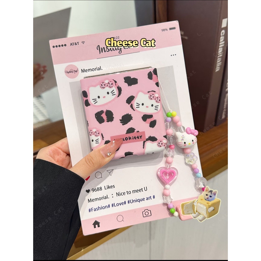 Điện thoại di động Kitty tình yêu màu hồng dễ thương Dây chuyền điện thoại chống thất lạc trang trí điện thoại đẹp
