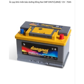 Bình ắc quy 12v khô miễn bảo dưỡng đồng nai DIN70L-LBN3 (12V, 70AH)