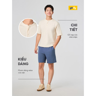 [BST THE NEW T-MATE] Áo thun phông nam YODY phom rộng thoải mái có nút cổ MCTS25S080