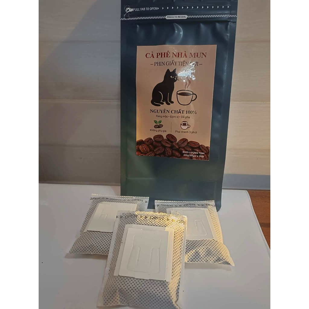 Cà phê phin giấy Robusta nguyên chất – Pha nhanh tiện lợi, đậm vị, mang đi du lịch – Hộp 10 gói | MM01