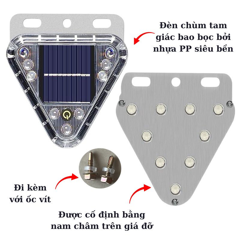 Đèn Hậu Cảnh Báo Năng Lượng Mặt Trời Cho Xe Ô Tô, Xe Tải – Hình Tam Cảm Biến Ánh Sáng An Toàn Ban Đêm Nhiều Màu TitiHome