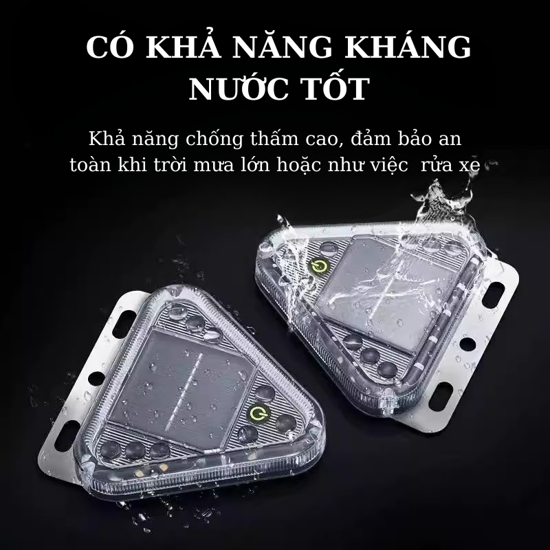 Đèn Hậu Cảnh Báo Năng Lượng Mặt Trời Cho Xe Ô Tô, Xe Tải – Hình Tam Cảm Biến Ánh Sáng An Toàn Ban Đêm Nhiều Màu TitiHome