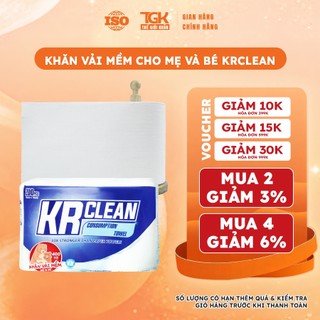 Khăn giấy đa năng KRCLEAN 400 tờ 15x15cm -  Khăn vải khô, đa năng siêu thấm hút, vải không dệt cao cấp