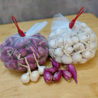Combo 1kg tỏi to nhiều tép + 1kg hành tím lý sơn loại cồ to đẹp