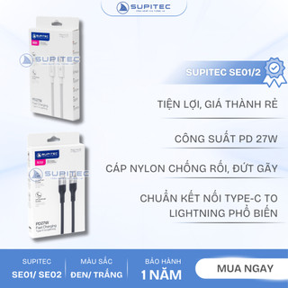 Cáp Sạc Nhanh PD 27W Supitec SC01/02 | 1M-2M - Bọc Dù
