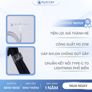 Cáp Sạc Nhanh PD 27W Supitec SC01/02 | 1M-2M - Bọc Dù