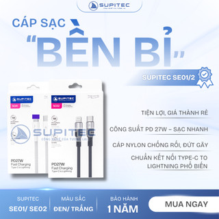 Cáp Sạc Nhanh PD 27W Supitec SC01/02 | 1M-2M - Bọc Dù