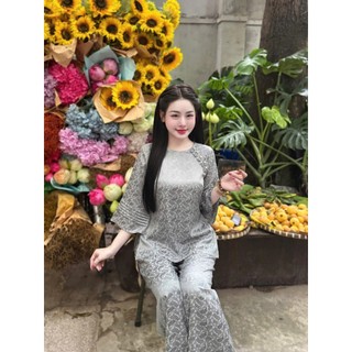 Pháp Phục Cô Ba Chất Liệu Gấm Sò Phối Tay Lửng Cực Sang - Áo Dài YUME