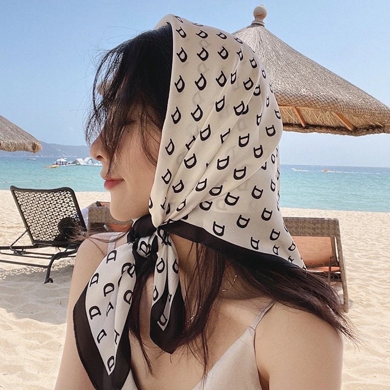 [Peinn] Khăn lụa vuông choàng cổ size 70x70 cm - khăn lụa bandana (KL09)