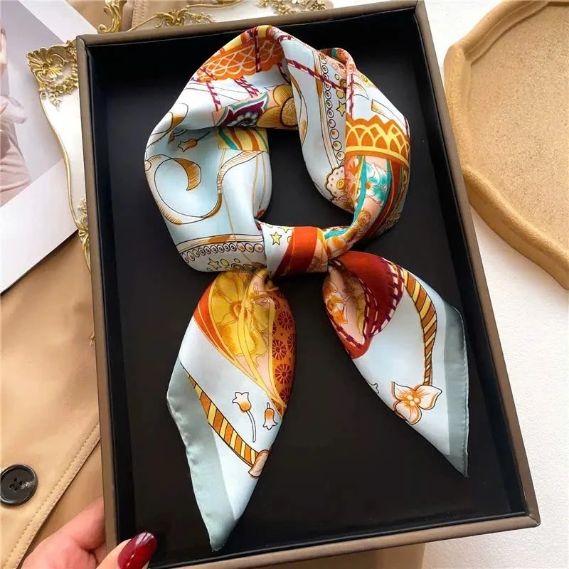 [Peinn] Khăn lụa vuông choàng cổ size 70x70 cm - khăn lụa bandana (KL09)