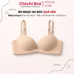 Áo Ngực Không Gọng Nâng Ngực Gân Tâm Đệm Dày Đúc Su Hình Bàn Tay ChichiBra A60