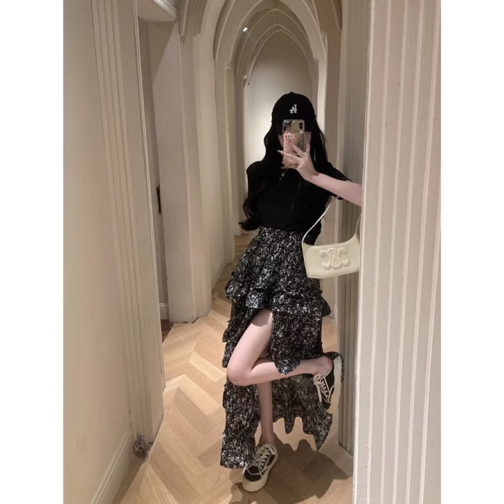 Chân váy Spice Girl váy hoa dài xẻ tà❤️oder 2-3t