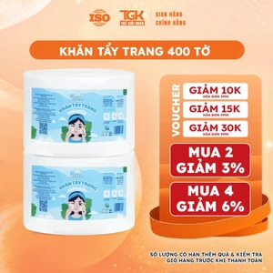 Khăn tẩy trang dùng 1 lần Kawaii 400 tờ 10x10cm - Khăn bông tẩy trang mềm mịn không bụi giấy, an toàn cho da nhạy cảm