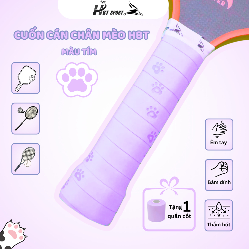 [Ver2] Quấn Cán Chân Mèo HBT (Combo 10) , Cuốn Cán Chân mèo Êm Mềm Thấm Hút Mồ Hôi Tặng 1 Quấn Cốt